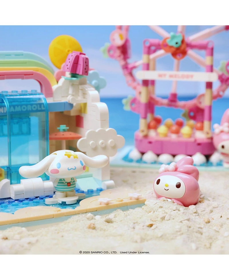 Hamee Sanrio Hello Kitty and Friends Summer Wunderland Mini Cute Water Theme Park Building Block Set Fan Gift, Party Favor, Collectible Toy