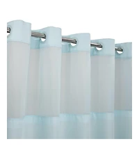 Awesome Home Slub Texture Shower Curtain with Snap-In Liner, and Sheer Window, 71"X74"