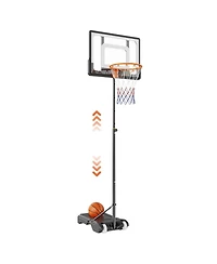 Mecale 32-Inch Adjustable Basketball Hoop, 5–7 ft Portable Backboard System with Wheels and Fillable Base