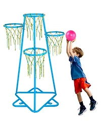 Mecale Kids Basketball Hoop, Adjustable Multi-Hoop Basketball Stand with 3 Balls for Indoor and Outdoor Play