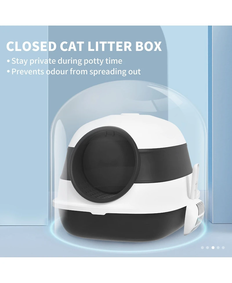 Zeus & Ruta Foldable Covered Cat Litter Box with Two Way Entrance