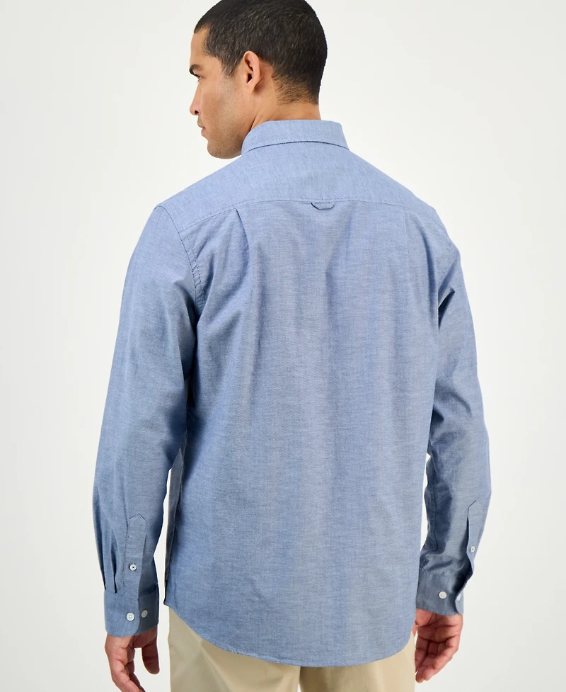 Club Room Men's Solid Stretch Oxford Cotton Shirt, Created for Macy's