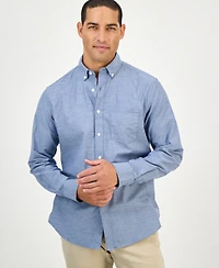 Club Room Men's Solid Stretch Oxford Cotton Shirt, Created for Macy's