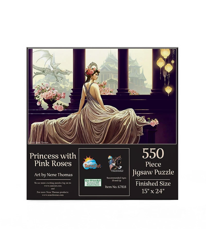 SunsOut Princess with Pink Roses 550 piece Jigsaw Puzzle for Adults