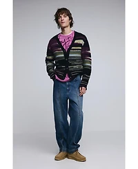 Desigual Men's Striped cardigan sweater