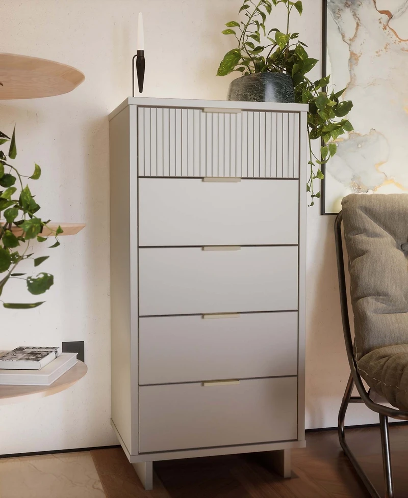 Manhattan Comfort Granville 24" Solid Wood 5-Drawer Chest