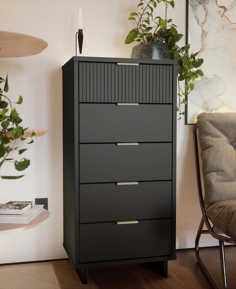 Manhattan Comfort Granville 24" Solid Wood 5-Drawer Chest