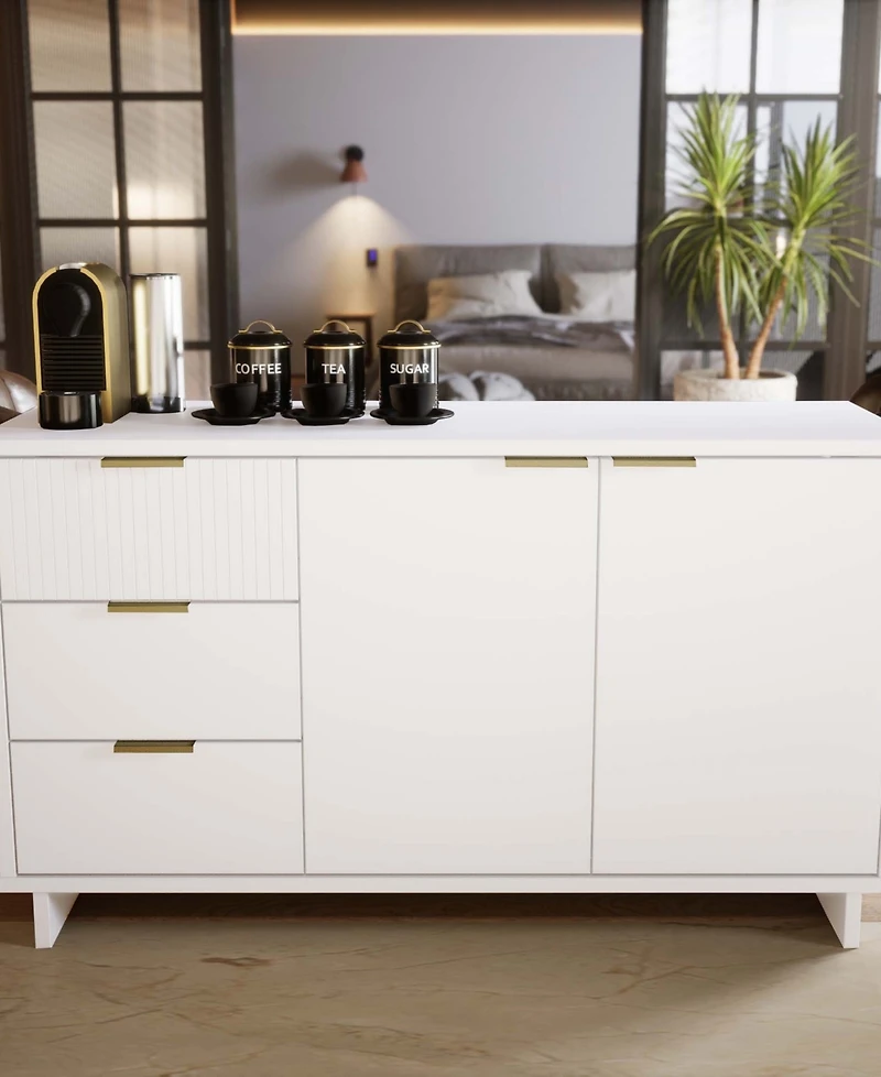 Manhattan Comfort Granville 55" Solid Wood Sideboard