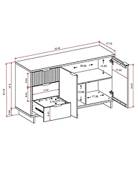 Manhattan Comfort Granville 55" Solid Wood Sideboard