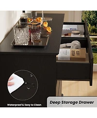 gaomon Black 8-Drawer Dresser, Deep Drawers, Large Double Chest for Closet, Wide Top, Living Room, Hallway, Kids Room