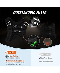 Mecale Weighted Vest, 20 lb Adjustable Training Vest with Reflective Stripe and Buckle for Men and Women