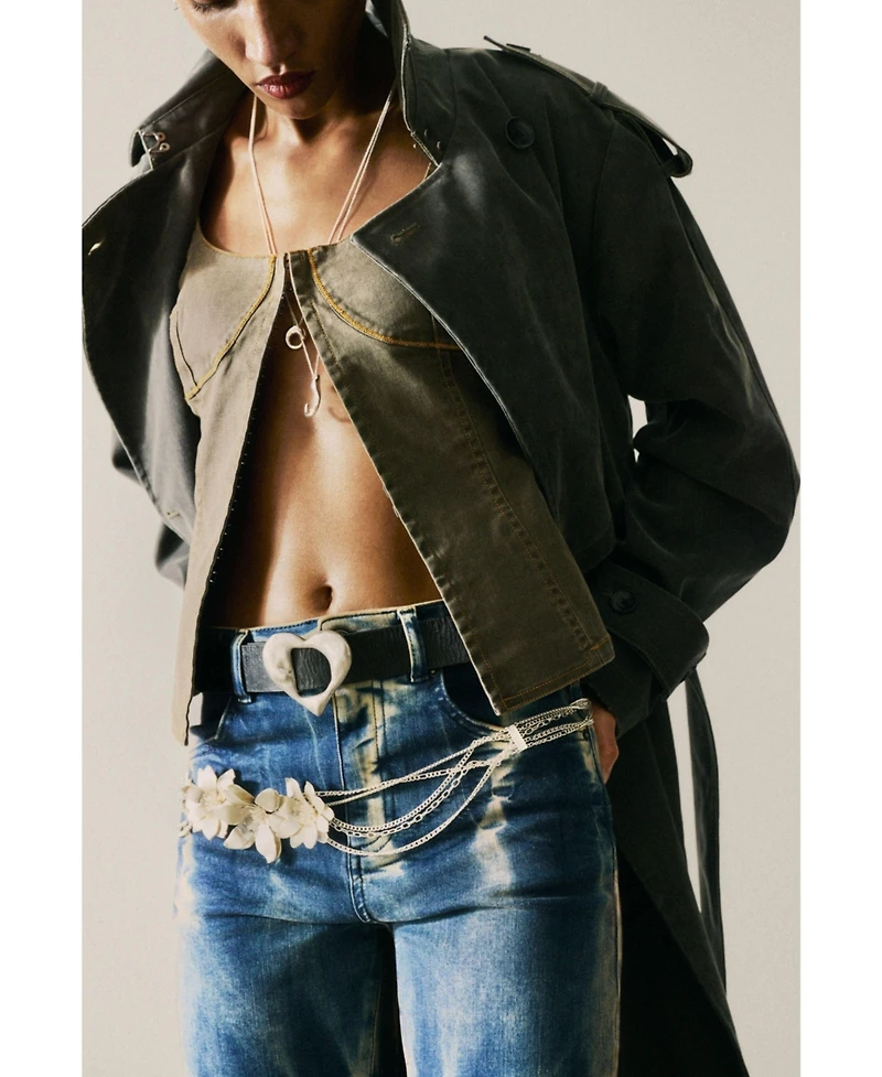 Desigual Women's Leather Belt Heart