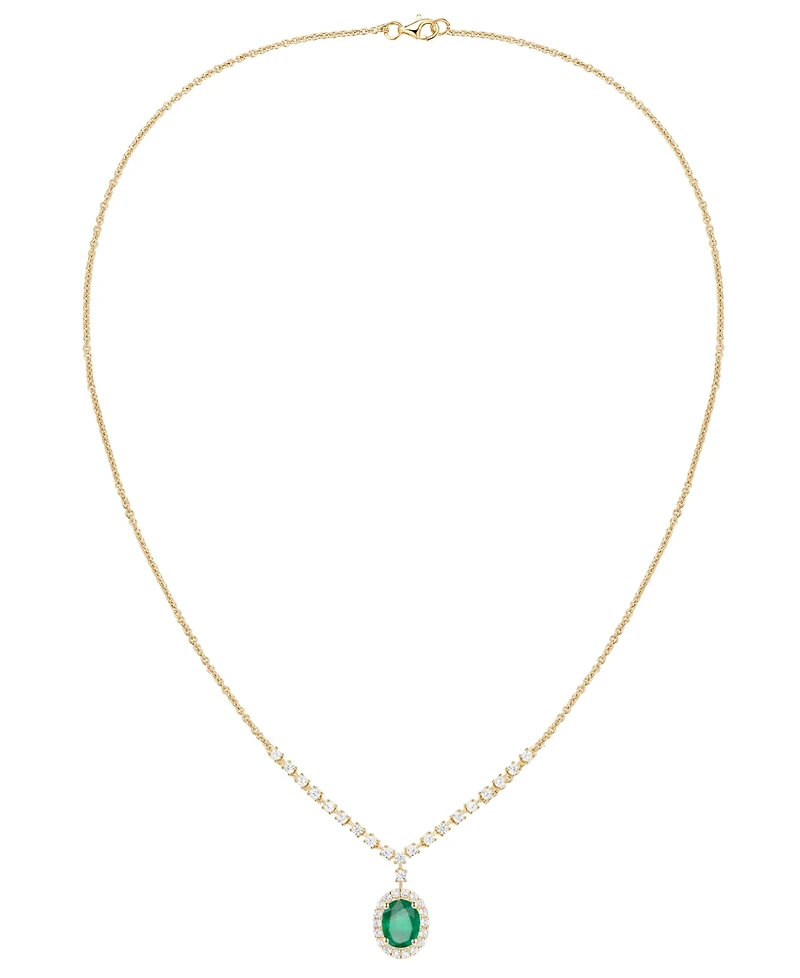 Macy's Sapphire (1-1/2 ct. t.w.) And Diamond (5/8 Necklace 14k White Gold (Also Available Emerald & Ruby)