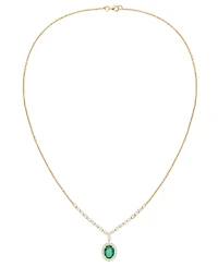 Macy's Sapphire (1-1/2 ct. t.w.) And Diamond (5/8 Necklace 14k White Gold (Also Available Emerald & Ruby)