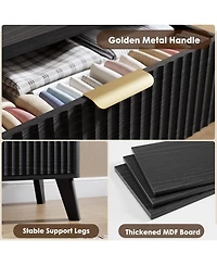 gaomon Fluted Dresser for Bedroom with 5 Deep Drawers, 47in Tall Chest of Drawers