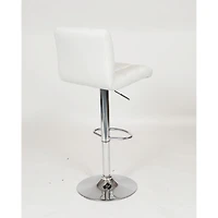 Simplie Fun Faux Leather Adjustable Hydraulic Bar Stool, Set of 2, White