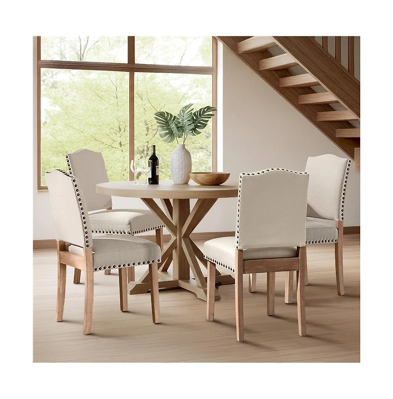 Yaheetech 2PCS Upholstered Kitchen Chairs Dining Room Chairs