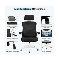 Yaheetech High Back Office Chair with 90° Flip-up Armrest