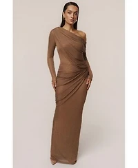 Opulent Metallic Maxi Skirt Bodysuit
