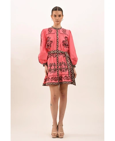 Celina Moon Women's Rosette Mini Dress