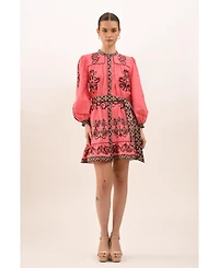 Celina Moon Women's Rosette Mini Dress