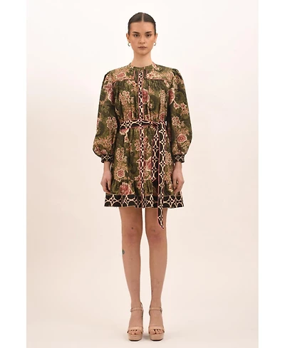 Celina Moon Women's Rosette Mini Dress