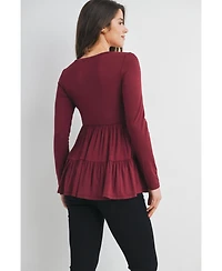 Hello Miz Maternity Long Sleeve Empire Waist Top