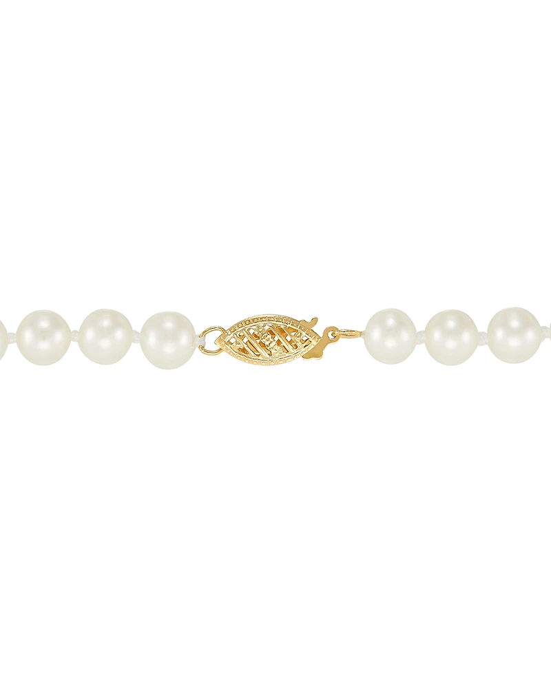 Honora White Cultured Freshwater Pearl (6-7mm) Necklace in 14k Yellow Gold