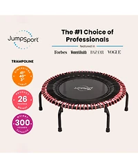 JumpSport 350 Pro 39 Inch Fitness Trampoline with Pink EnduroLast Elastic Cords
