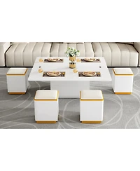 Streamdale Furniture Lift-Top Coffee Table with 4 Stools
