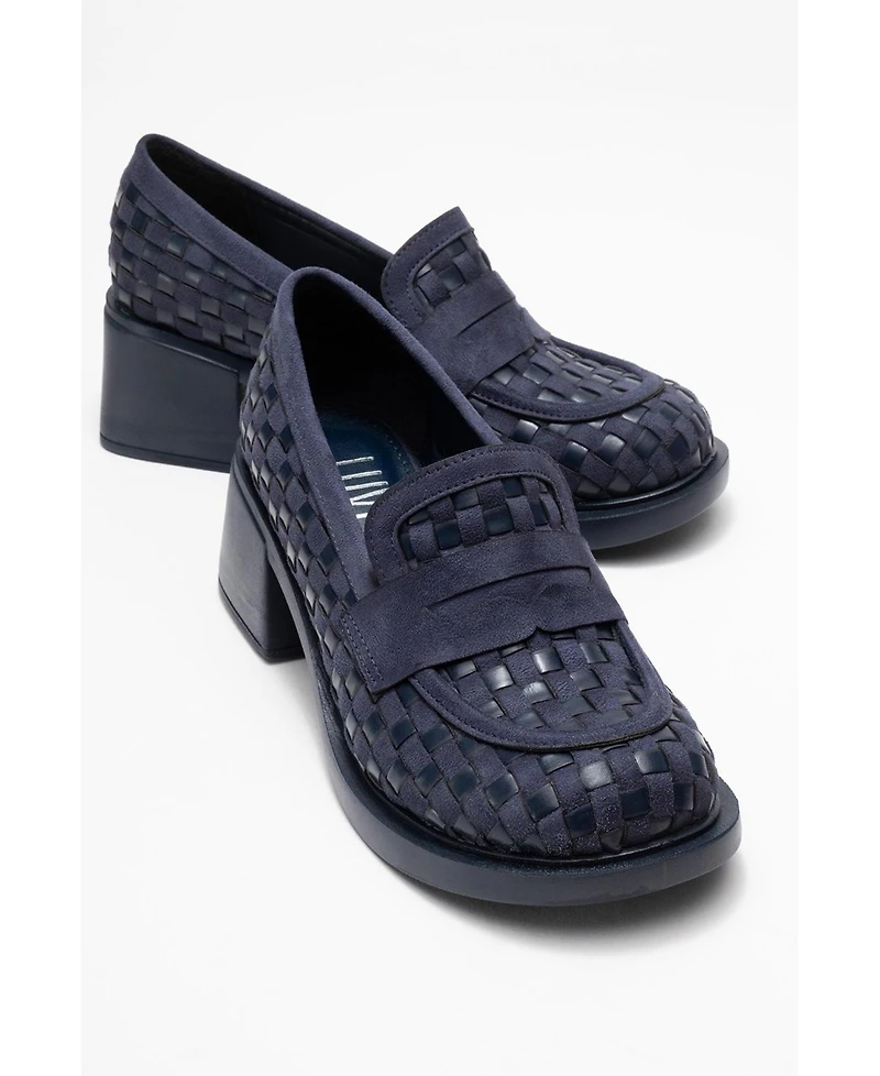 Prologue Shoes Marlon Woven Block Heel Loafer