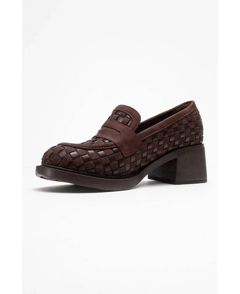 Prologue Shoes Marlon Woven Block Heel Loafer