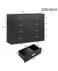 Streamdale Furniture Modern 8-Drawer Black Dresser