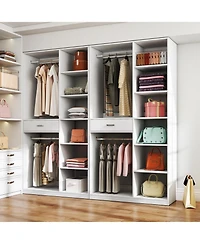 Streamdale Furniture Freestanding Wardrobe Closet with Shelves Drawer & Hanging Rod