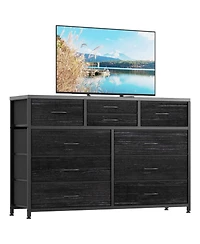 gaomon 10-Drawer Modern Fabric Dresser for Bedroom, Large Storage Chest, 45" Tv Stand, Living Room, Hallway Organizer