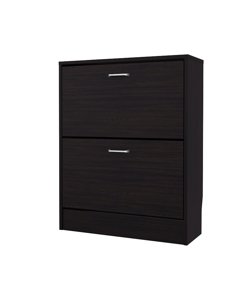 Fm Furniture Ozzy Shoe Cabinet, 2 Tilt-Out Doors, Slim Design, Internal Supports, Modern Style, Wenge