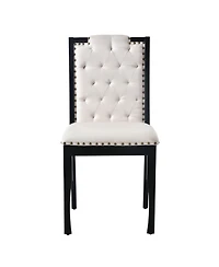 Streamdale Furniture 6-Piece Dining Table Set- 60" Table, 4 Tufted Chairs & Bench (Black)