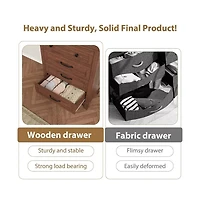 gaomon 4-Drawer Brown Freestanding Vertical Dresser 34.8" Tall, Large Storage Closet Chest for Bedroom, Living Room