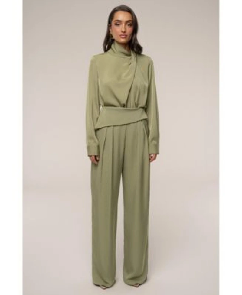 Jluxlabel Alexa Satin Blouse Executive Trousers