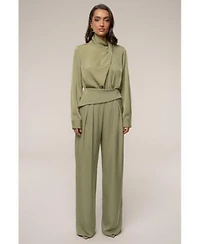 Jluxlabel Alexa Satin Blouse Executive Trousers
