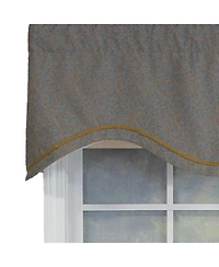 Rlf Home Bluebell Trimmed Cornice 100% Cotton with Fully Lined 3" Rod Pocket Valnance for Windows 50" x 17"