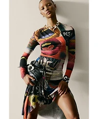 Desigual Women's Printed Dress With Lips