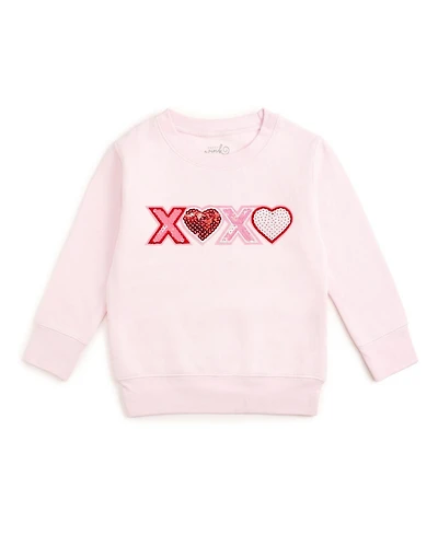 Sweet Wink Big Girls Xoxo Sequin Patch Valentine's Day Sweatshirt
