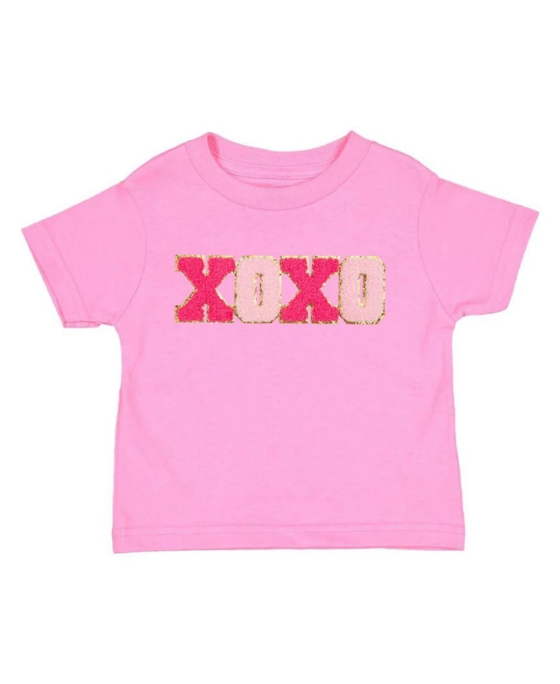 Sweet Wink Toddler Girls Xoxo Patch Valentine's Day Short Sleeve T-Shirt