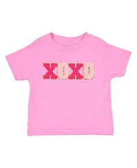 Sweet Wink Toddler Girls Xoxo Patch Valentine's Day Short Sleeve T-Shirt