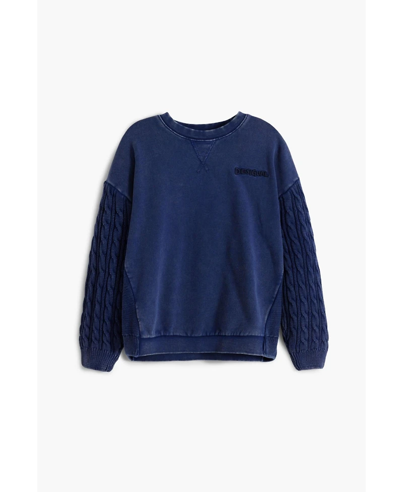 Desigual Boys Boys's Cable knit sleeve sweatshirt