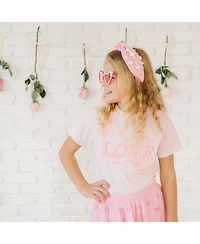 Sweet Wink Baby Girls Pearl Love Patch Valentine's Day Short Sleeve T-Shirt