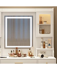 Streamdale Furniture Streamdale Vanity Table Set with Mirror, 6 Drawers & Shelves