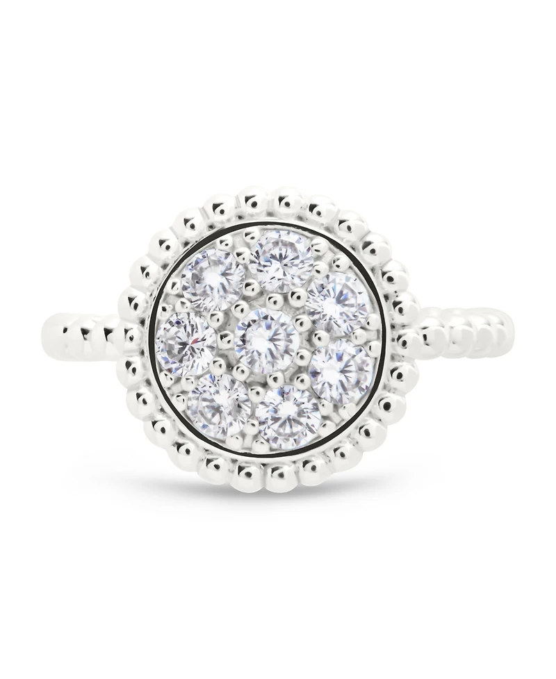 Sterling Forever Casey Cz Circle Ring