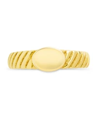 Sterling Forever Dixie Ribbed Signet Ring